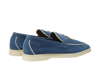 Loro Piana Summer Charms Walk Loafer Suede Ocean Heart