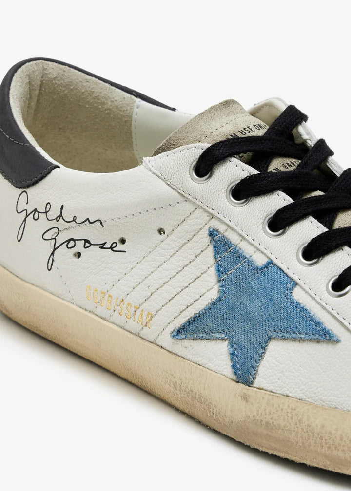 Golden Goose Super-Star with a light blue suede star