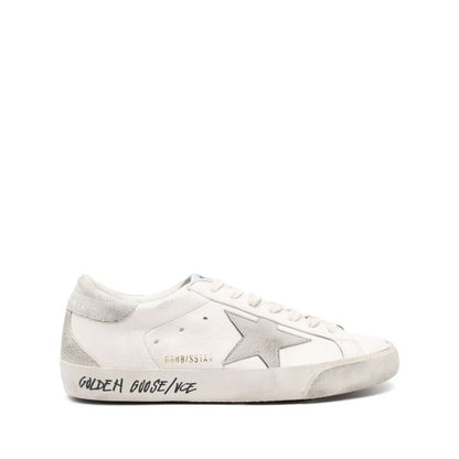 Golden Goose Super-Star Classic Sneakers in white leather with an ice-gray suede star and heel tab