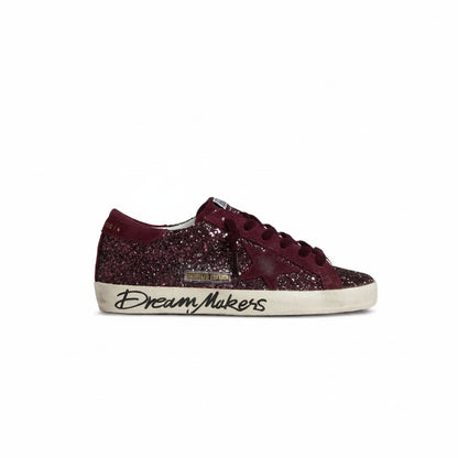 Golden Goose Super-Star LTD sneakers in cherry/dark red glitter