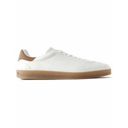 Loro Piana - Tennis Walk Suede-Trimmed Leather Sneakers - Neutrals