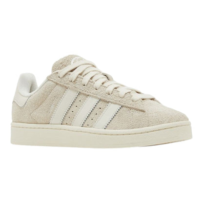 Luxurykicks.store adidas Campus 00s Wonder White sneakers featuring premium suede uppers and signature three-stripes.