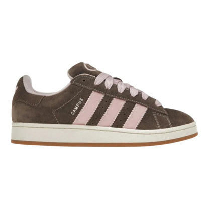 Luxurykicks.store Adidas Campus 00s J sneaker in earth strata brown suede with clear pink stripes and gum sole