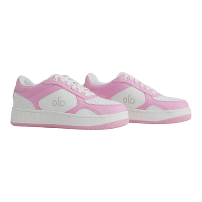 Luxurykicks.store ALO Recovery Mode sneakers in pink and white with cushioned soles and breathable design.
