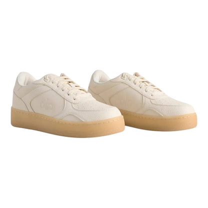 Luxurykicks.store ALO Recovery Mode sneakers in cream with a gum rubber sole, designed for comfort and support.