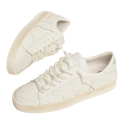 Luxurykicks.store Golden Goose Stardan men's sneakers in white leather with signature distressed detailing