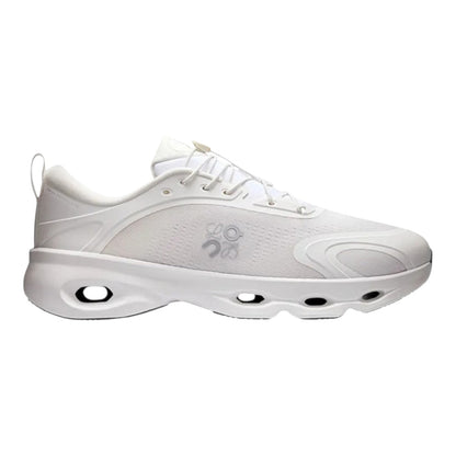 Luxurykicks.store Loewe x ON Cloudsolo sneaker in white and light grey with performance cushioning and mesh details.