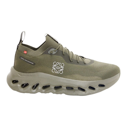 Luxurykicks.store Loewe x On Running Cloudtilt sneakers in khaki green with signature cushioning and logo detail