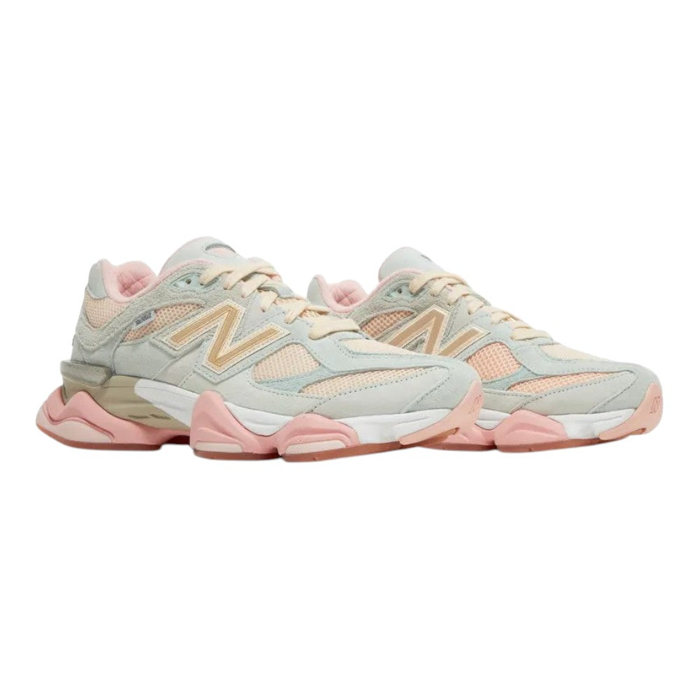 Luxurykicks.store New Balance x Joe Freshgoods 9060 Baby Shower Blue sneakers with pastel blue, pink, and tan accents.