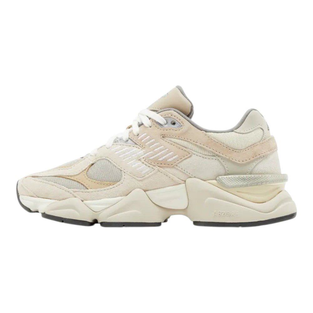 Luxurykicks.store New Balance 9060 Sea Salt Surf sneaker in cream suede and mesh with chunky performance midsole