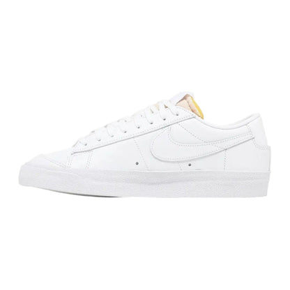 Luxurykicks.store Nike Blazer Low '77 Triple White sneaker in all-white leather with a low-profile silhouette.