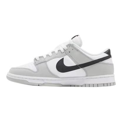Luxurykicks.store Nike Dunk Low SE Lottery Pack sneaker in grey and white leather with a black side swoosh