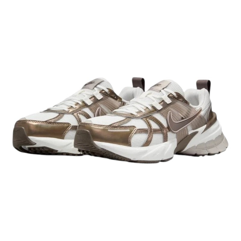 Luxurykicks.store Nike V2K Run sneakers in mink brown with leather and mesh upper and responsive cushioning