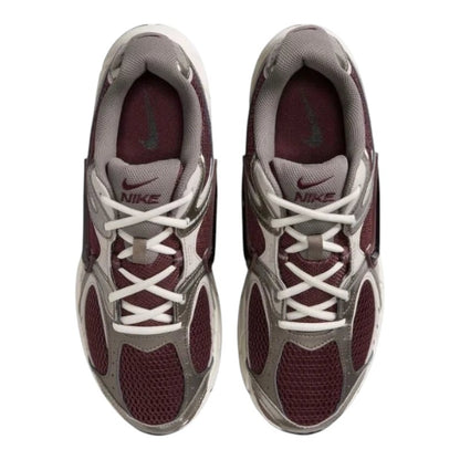 Luxurykicks.store Nike V5 RNR sneakers in burgundy with white laces and mesh detailing, top-down view.