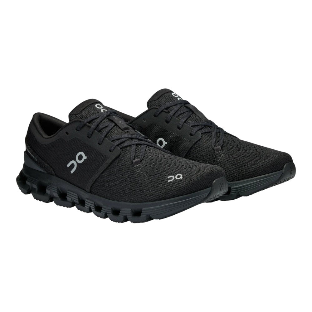 Luxurykicks.store On Cloud X 4 Black Eclipse athletic running shoes with breathable mesh and cushioned soles