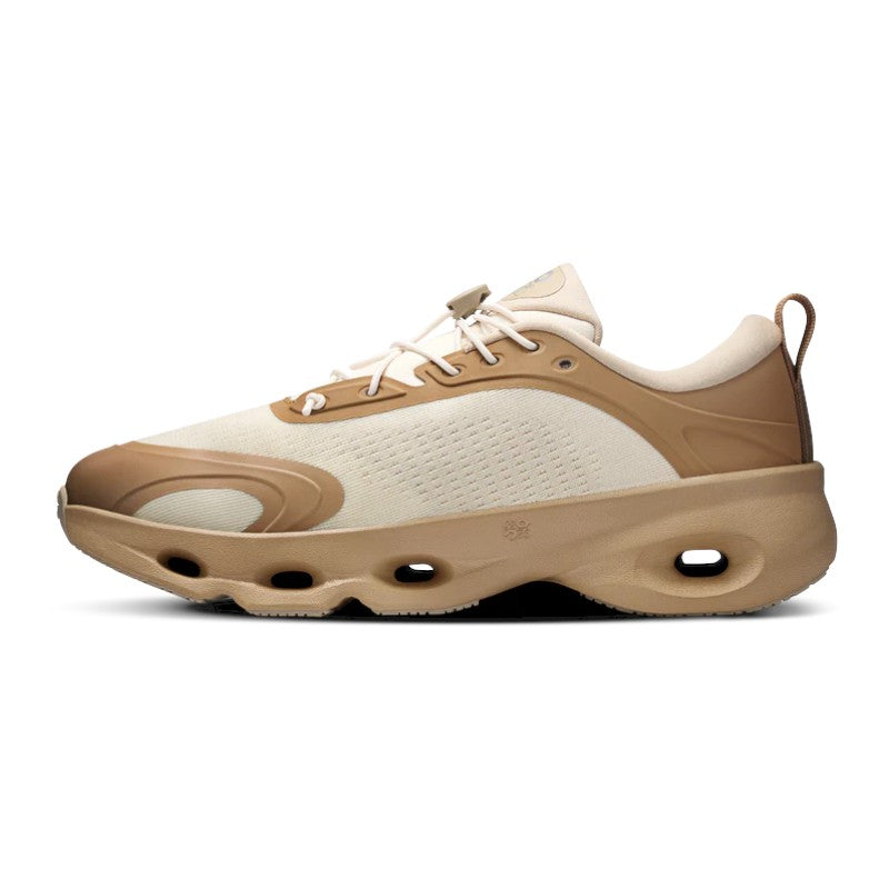 Luxurykicks.store On Cloudsolo Loewe sneaker in dark sand and cream with CloudTec cushioning and toggle lacing.