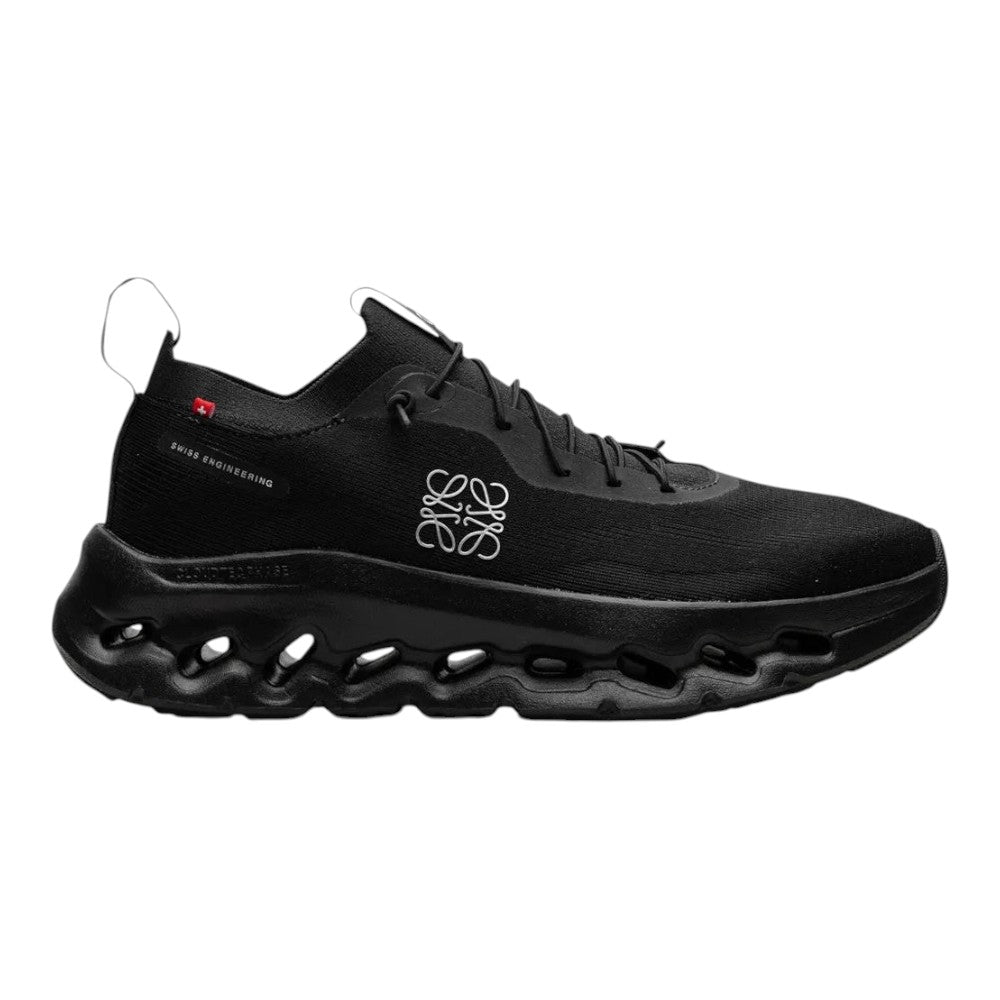 Luxurykicks.store On Running x Loewe Cloudtilt all black performance sneaker with signature CloudTec sole