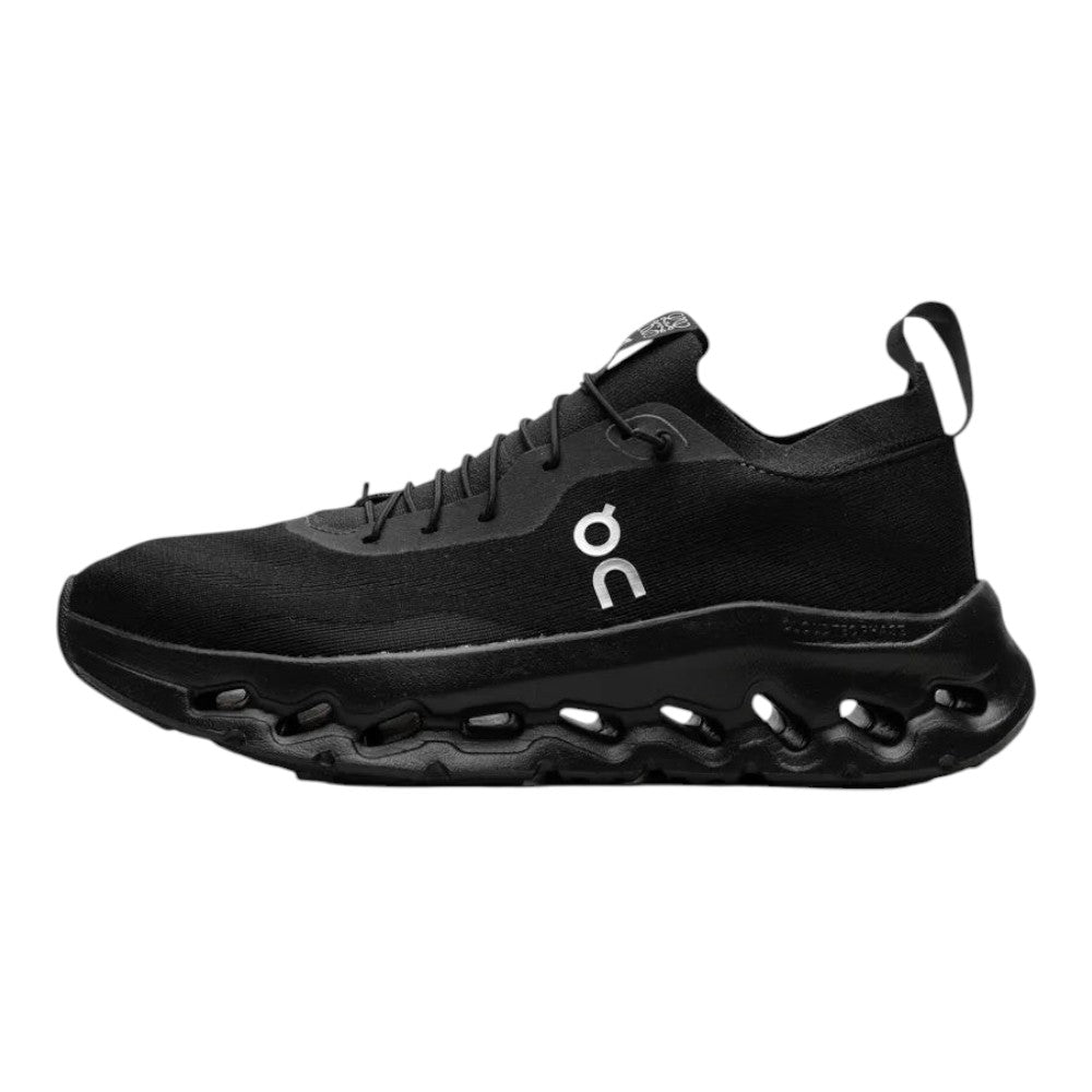 Luxurykicks.store On Running x Loewe Cloudtilt all-black performance sneakers with CloudTec sole side view