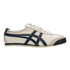 Luxurykicks.store Onitsuka Tiger Mexico 66 sneakers in birch leather with peacoat blue stripes and suede accents.