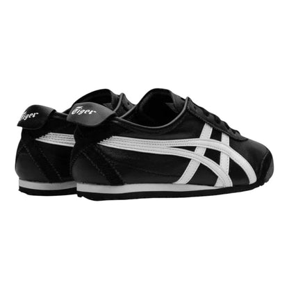 Luxurykicks.store Onitsuka Tiger Mexico 66 sneakers in black leather with white side stripes and heel tab