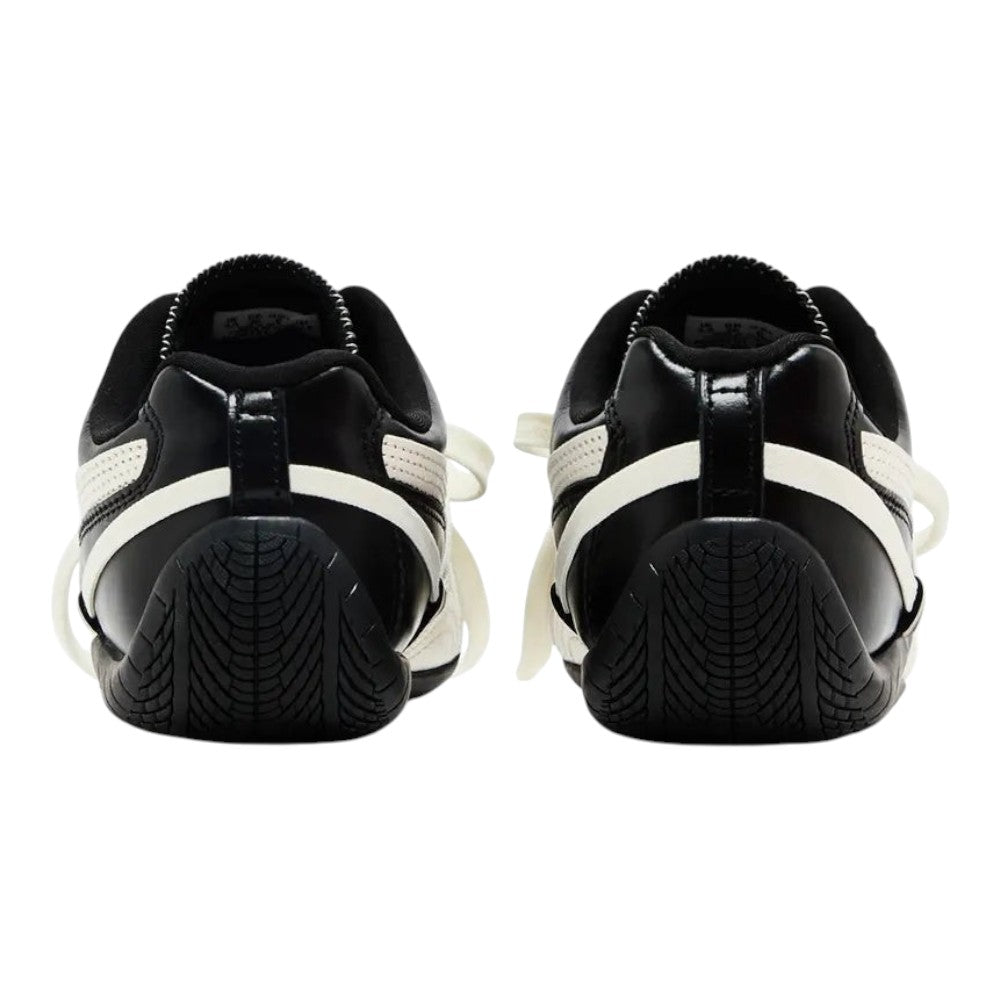 Luxurykicks.store Rosé x Puma Wmns Speedcat Premium sneakers in black with white detailing, rear view.