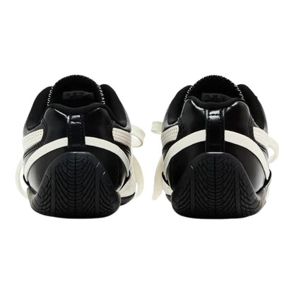 Luxurykicks.store Rosé x Puma Wmns Speedcat Premium sneakers in black with white detailing, rear view.