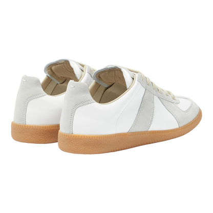 Luxurykicks.store Maison Margiela Replica sneakers in white leather and suede with a classic gum rubber sole