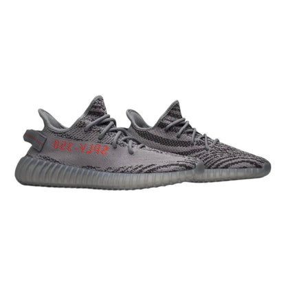 Luxurykicks.store Adidas Yeezy Boost 350 V2 Beluga 2.0 sneakers in grey Primeknit with orange SPLY-350 side stripe