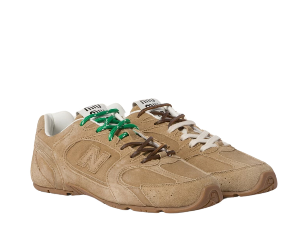 Miu Miu X New Balance 530 Sl Suede Sneakers Ecru