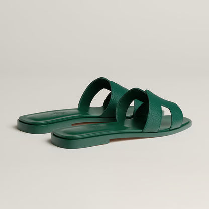 Hermès Oran sandals in Vert Cactus Epsom calfskin