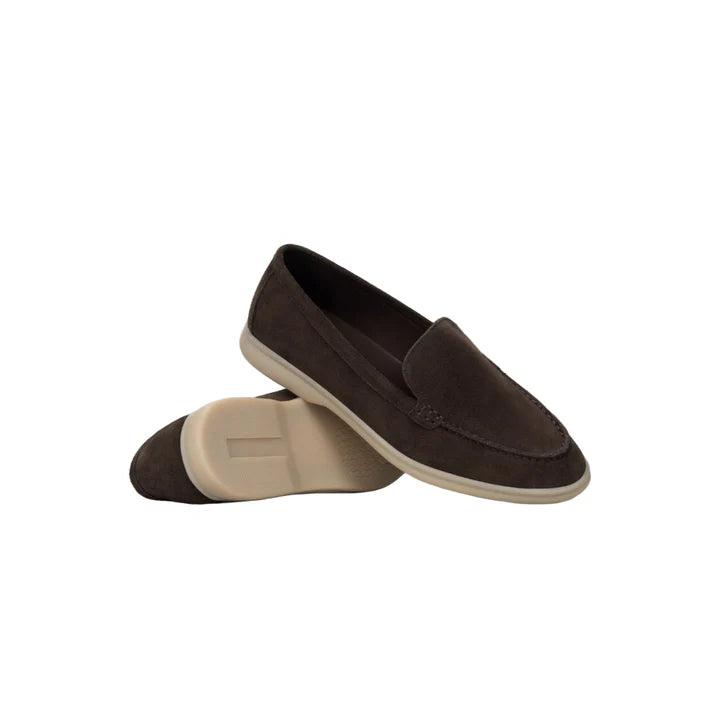 Loro piana summer Walk suede loafers in Dark brown