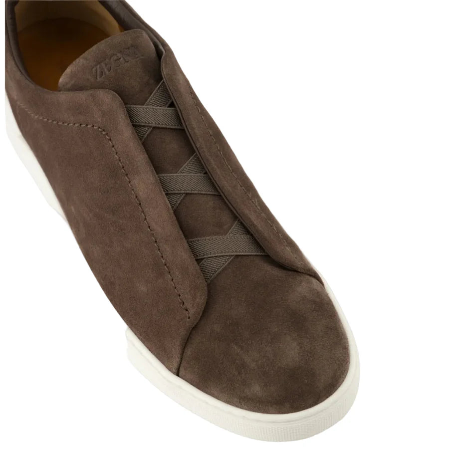 Zegna Triple Stitch™ brown suede sneakers