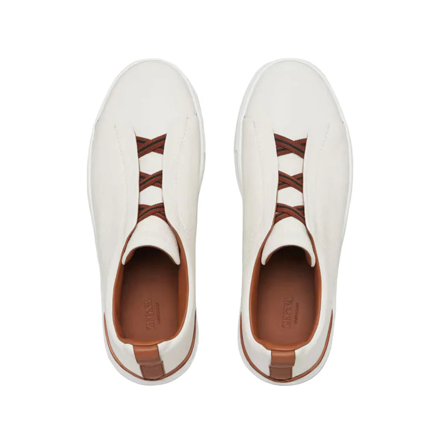 Zegna Triple Stitch low-top sneakers White in Brown