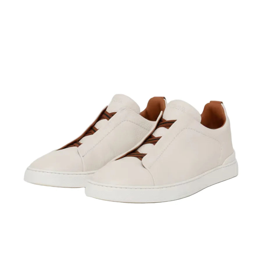 Zegna Triple Stitch low-top sneakers White in Brown