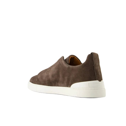 Zegna Triple Stitch™ brown suede sneakers